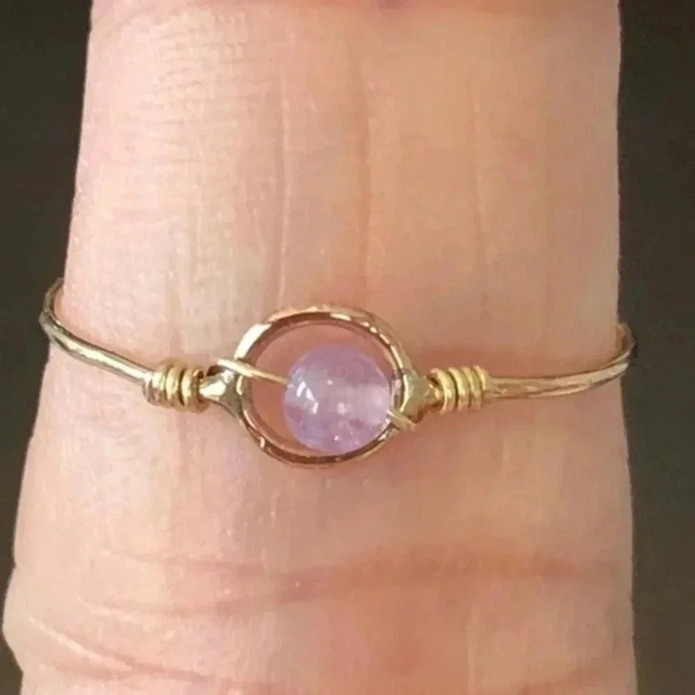 SIZE 6.5 Light Purple Petite 14k Gold Filled Ring